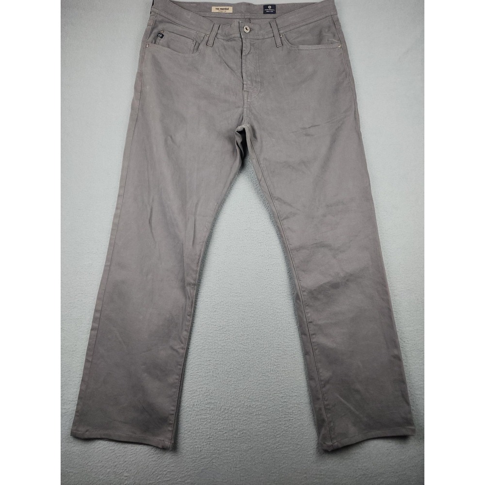 AG The Protégé Jeans Mens 36x34(30) Gray Straight Stretch Denim Pants USA Chino